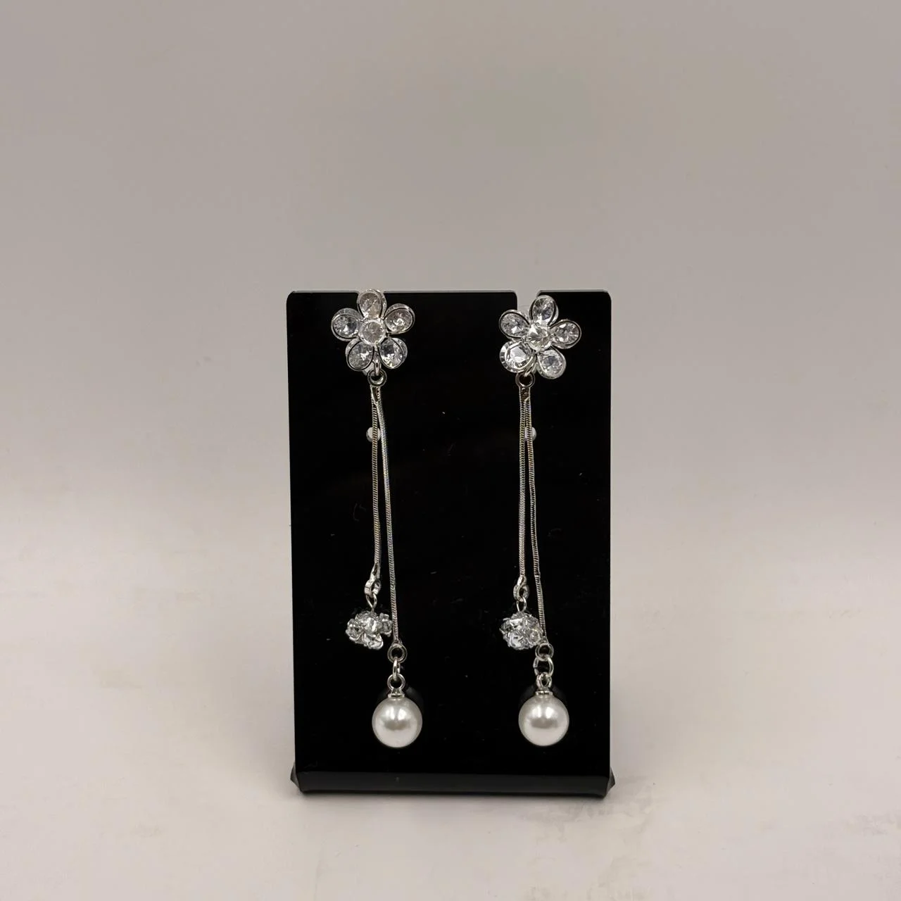 Elegant Floral Pearl Drop Earrings – Artificial Jewellery for Women