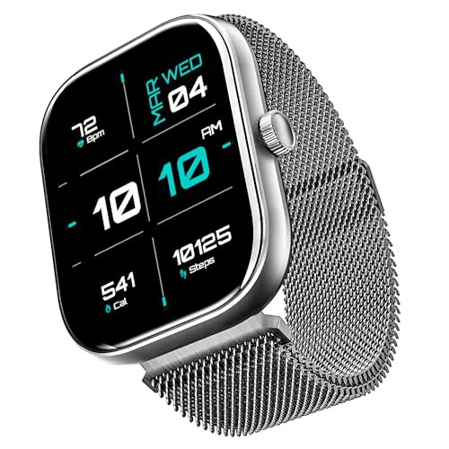 boAt Wave Sigma Smartwatch with 2.01" HD Display,Bluetooth Calling, Coins, DIY Watch Face Studio, 700+ Active Modes, HR&SpO2 Monitoring, Energy and Sleep Scores,IP67(Silver Metal)