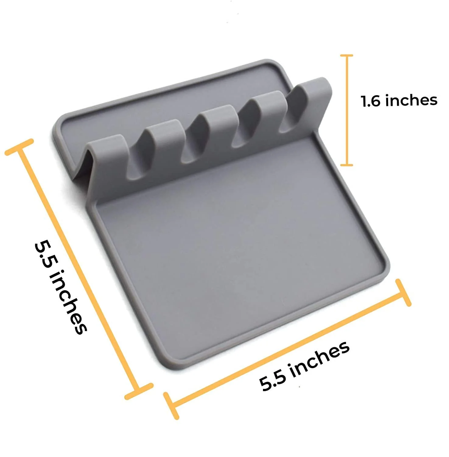 Zollyss 1pcs Silicone Utensil Rest with Drip Pad for Multiple Utensils, Heat-Resistant, BPA-Free Spoon Rest & Spoon Holder for Stove Top, Kitchen Utensil Holder for Spoons, Ladles, Tongs & More-Multi - image 5