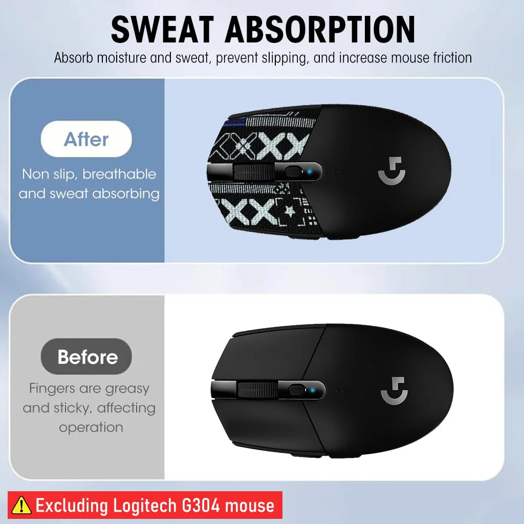 Verilux® Mouse Grip Tape for Lo gitech G102/G304 Gaming Mouse Skin, Pre-Cutted Self-Adhesive Mouse Grip Tape Sweat-Proof Fashion Pattern Mouse Grip Tape (Mouse is NOT Included) - image 4