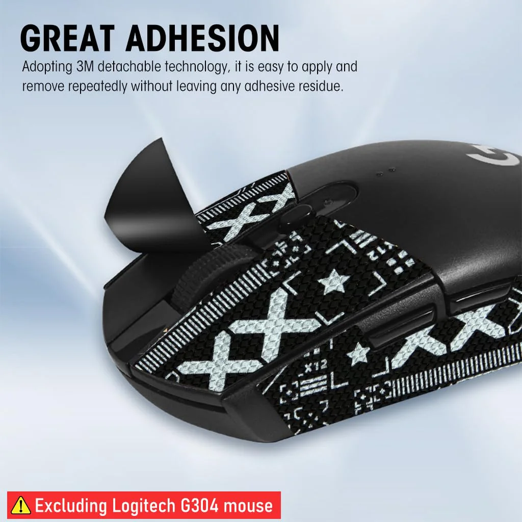 Verilux® Mouse Grip Tape for Lo gitech G102/G304 Gaming Mouse Skin, Pre-Cutted Self-Adhesive Mouse Grip Tape Sweat-Proof Fashion Pattern Mouse Grip Tape (Mouse is NOT Included) - image 5