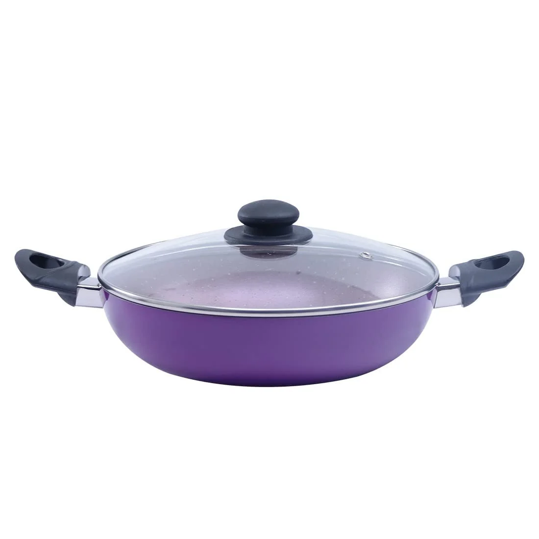 Wonderchef Valencia Non-Stick Kadhai with Glass Lid | Induction Friendly | 2 litres Capacity | Size 24 cm Kadai - image 1