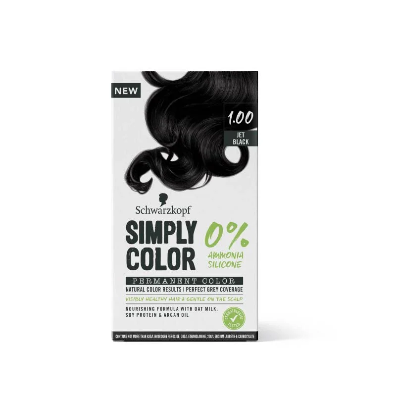 Schwarzkopf Simply Color Permanent Hair Colour 1.00 Jet Black - image 2