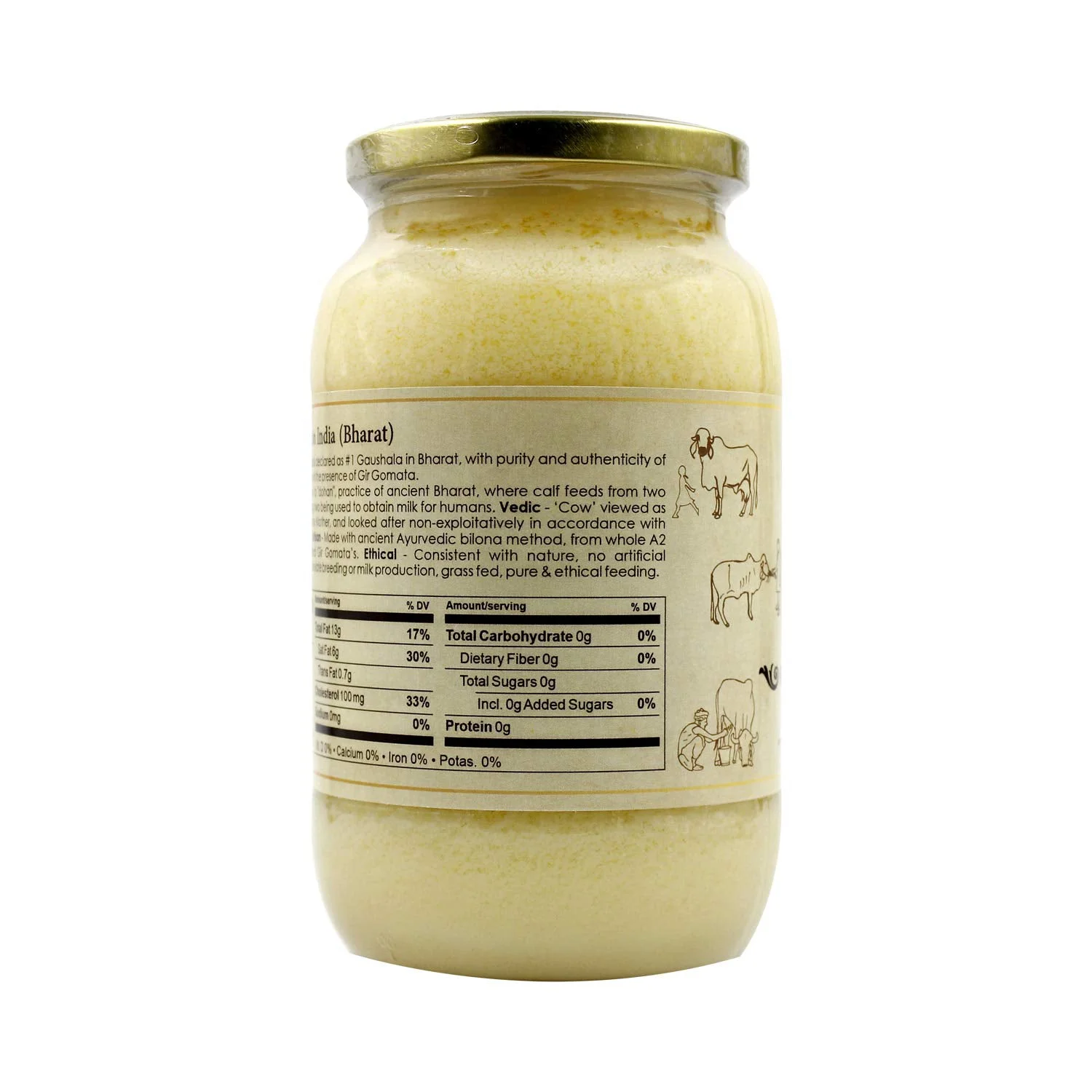 Gir Ahinsak Gau Ghee – Vedic, Ethical, Desi Pure Breed Gir Gaumata (A2), Bilona, Grass-Fed, non-GMO – Good for Health, 1 liter - image 4