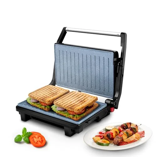 Wipro Elato BS202 1000 Watt Ceramic Grill Sandwich Maker, Scratch Resistant, 180° Open Sandwich Griller, Auto Cutoff, Non Toxic BPA, PTFE & PFOA Free, 2 Year Warranty, Regular Bread Size for 2 Slices - image 1