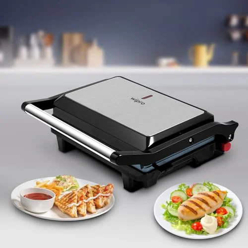 Wipro Elato BS202 1000 Watt Ceramic Grill Sandwich Maker, Scratch Resistant, 180° Open Sandwich Griller, Auto Cutoff, Non Toxic BPA, PTFE & PFOA Free, 2 Year Warranty, Regular Bread Size for 2 Slices - image 3
