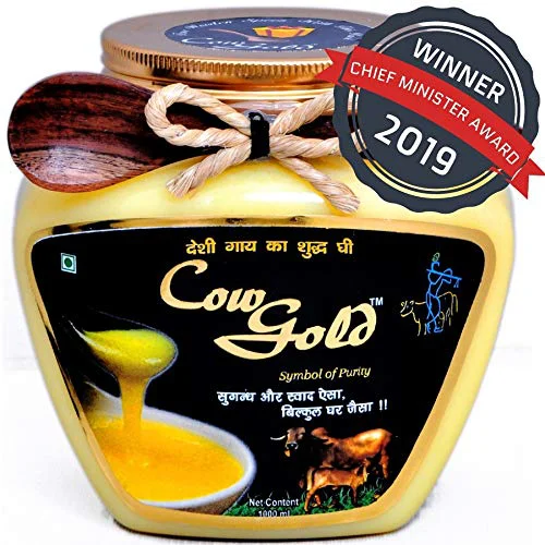 CowGold Desi Cow A2 Ghee (Sahiwal & Rathi Cow) Bilona Method - 1 litre (1000ml)
