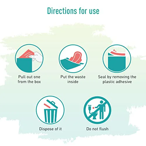 Sirona Sanitary Disposal Bags | 75 Bags | Pad Disposable Bags for Discreet Disposal of Tampons, Condoms, Sanitary Pads, Panty Liner & Personal Hygiene Waste (Green) - image 4