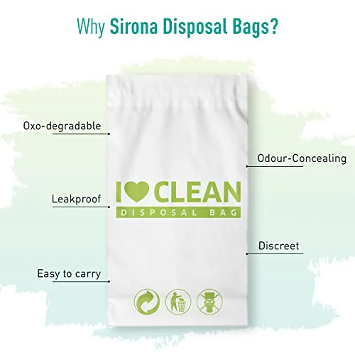 Sirona Sanitary Disposal Bags | 75 Bags | Pad Disposable Bags for Discreet Disposal of Tampons, Condoms, Sanitary Pads, Panty Liner & Personal Hygiene Waste (Green) - image 5