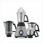 Preethi Steel Supreme MG-208 mixer grinder, 750 watt (Silver/ Black), 4 jars - Super Extractor juicer Jar