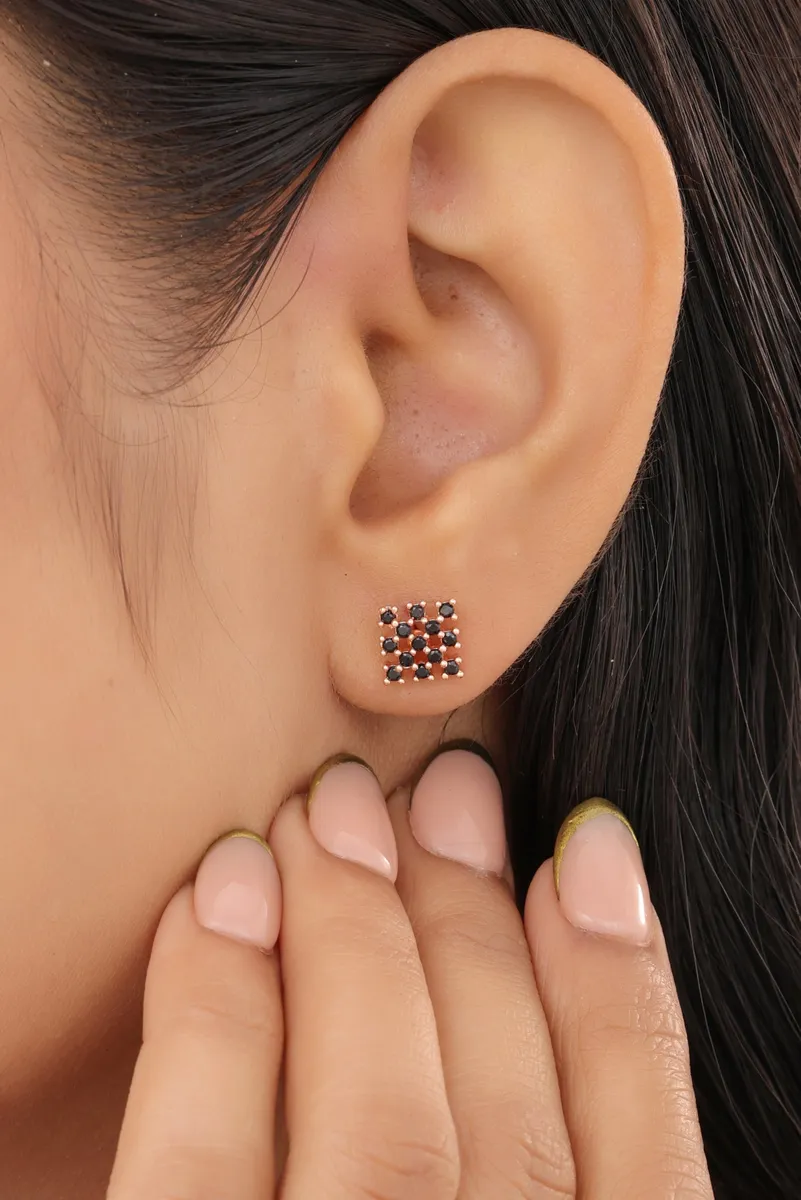 Buy 1 Get 1 Free - American Diamond Rose Gold Fancy Earrings