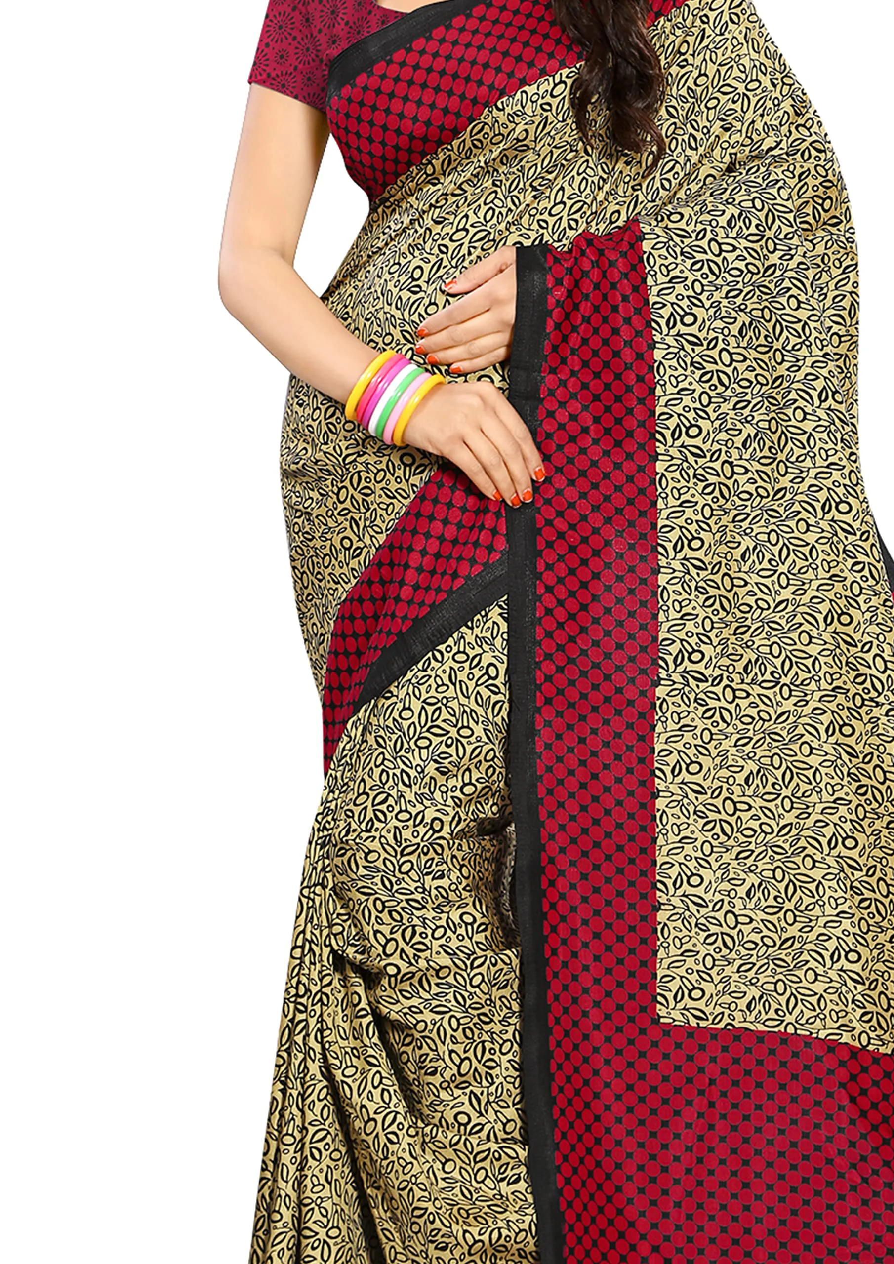 Vimla Women's Malgudi Silk Uniform Saree With Blouse Piece (2110_Multicolor_Free Size) - image 5
