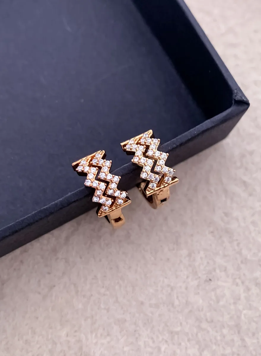 Buy 1 Get 1 Free -American Diamond Rose Gold Pleted Fancy Delicate Bali Earring