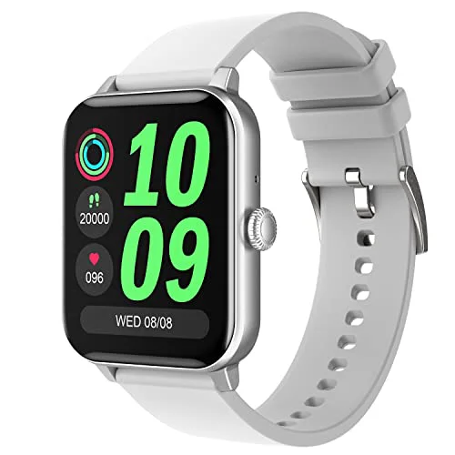 Fire-Boltt Ninja Calling 1.69" Bluetooth Calling Smart Watch, Dial Pad, Speaker, AI Voice Assistant with 450 NITS Peak Brightness, Wrist Gaming & 100+ Watch Faces with SpO2, Multiple Sports (Silver)