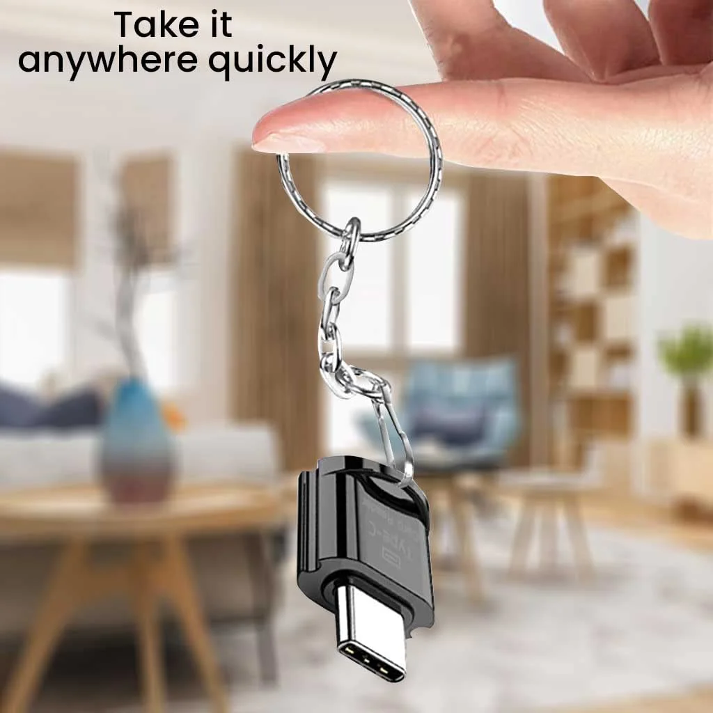 Verilux® Micro SD Card Reader Mini Type C Card Reader TF Card Reader with Keychain USB C to Micro SD SDHC SDXC OTG Memory Card Reader Compatible with Laptops, MacBook, Samsung Galaxy Note 20 S20 - image 3