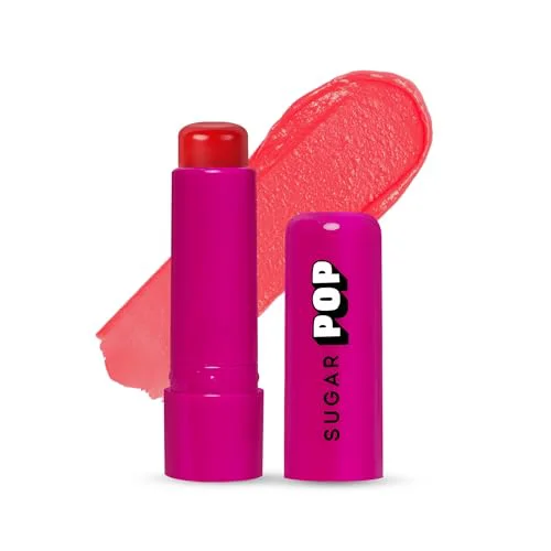 SUGAR POP Nourishing Lip Balm, 4.5g - 02 Cherry (Cherry Red) Tinted Lip Moisturizer For Dry & Chapped Lips Enriched With Castor Oil, SPF Infused Lip Care For Women