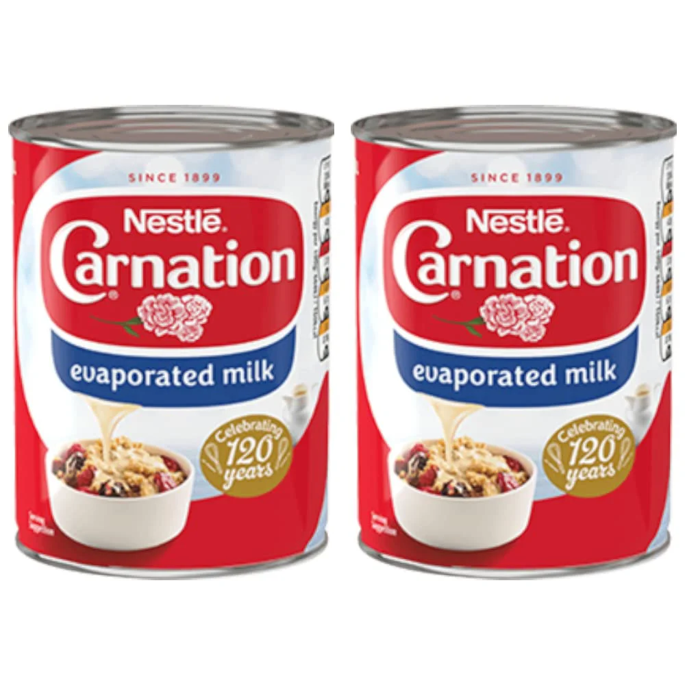 2x Nestle Carnation Evaporated Milk, Pack of 2 - 410 g each