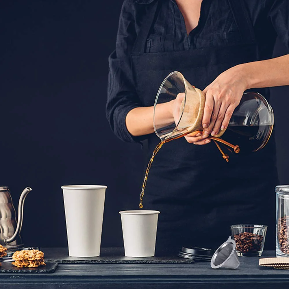 Verilux® Pour Over Coffee Filter, Coffee Dripper, Paperless Mess Stainless Steel Coffee Filter, Maker One to Two Cup Coffee, Keeping Nature Coffee Flavour, Easy to Use and Clean - image 4