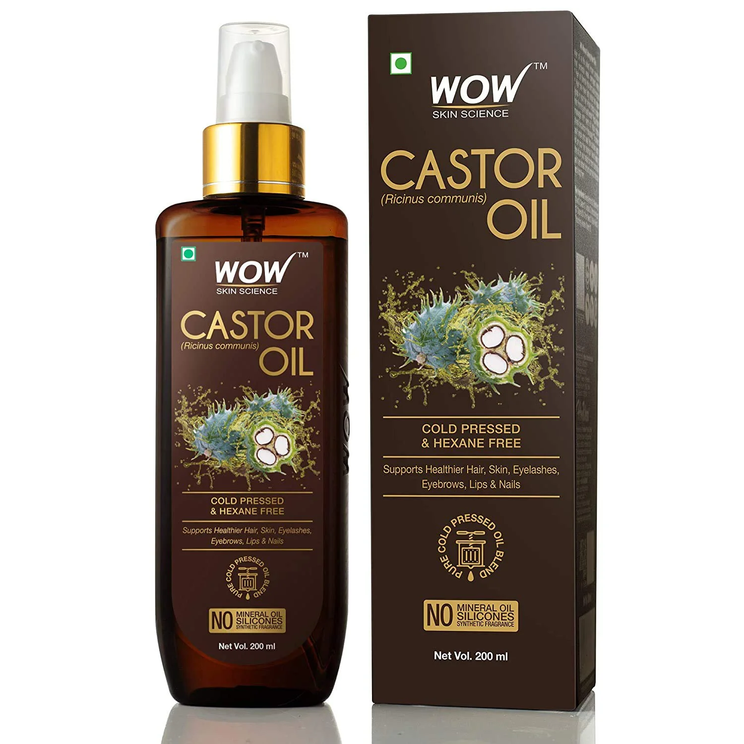 Wow Skin Science 100% Pure Castor Oil - Cold Pressed -200 Ml - image 2