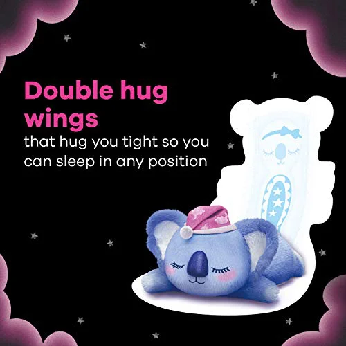 Whisper Bindazzz Night Koala Soft Sanitary Pads|Pack of 10 Pads|XXL+|upto 0% Leaks|60% Longer & wider back|Super Soft topsheet|Double hug wings|Irritation free|36 cm Long|With disposable wrap - image 5
