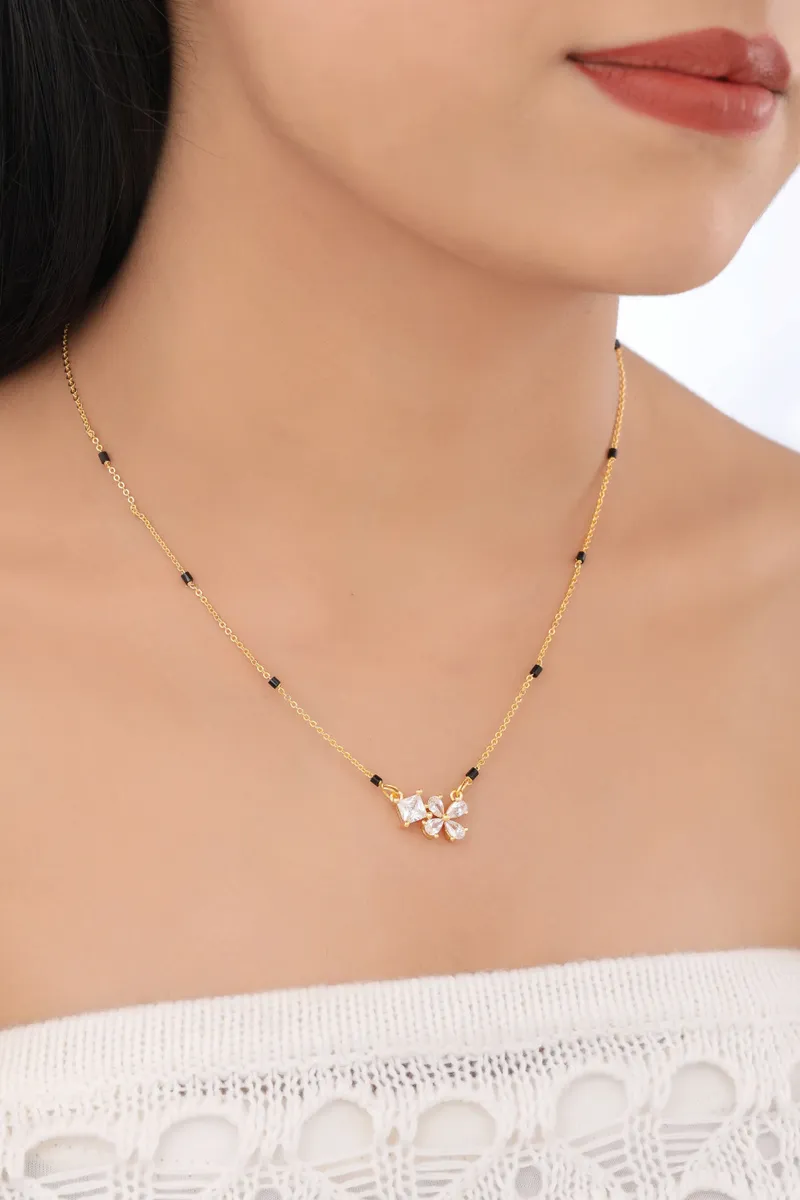 Buy 1 Get 1 Free -Duo Bloom Crystal Mangalsutra