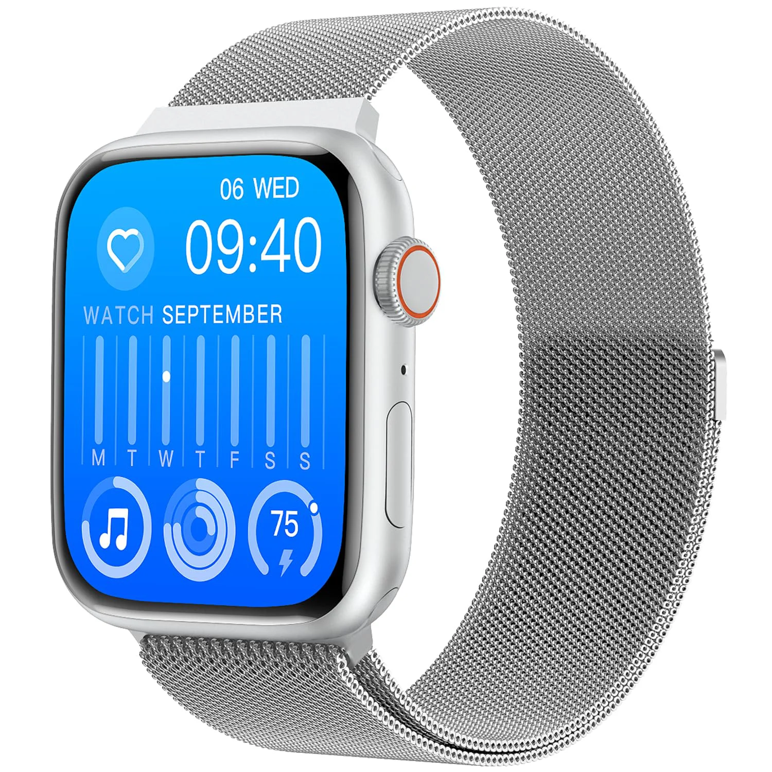 Fire-Boltt Newly Launched Vogue Large 2.05" Display Smart Watch, Always On Display, Wireless Charging, App Based GPS with Bluetooth Calling & 500+ Watch Faces (Steel Silver)