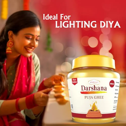 Shubhkart Darshana Puja Ghee - 500 ML for Daily Puja, Festivals| Puja Deepam Oil (Ghee for Pooja) Puja Ghee for Diya or lamp and Wicks or Batti | Rich in Aroma - 500ml Jar Pack | Non-Edible - image 2