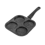 PANCA Non-Stick Grill Pan Mini Pan Uttapam Tawa Aluminum Multi Snack Maker 4 Cavity, Pancake Maker (Black, Pack of 1)