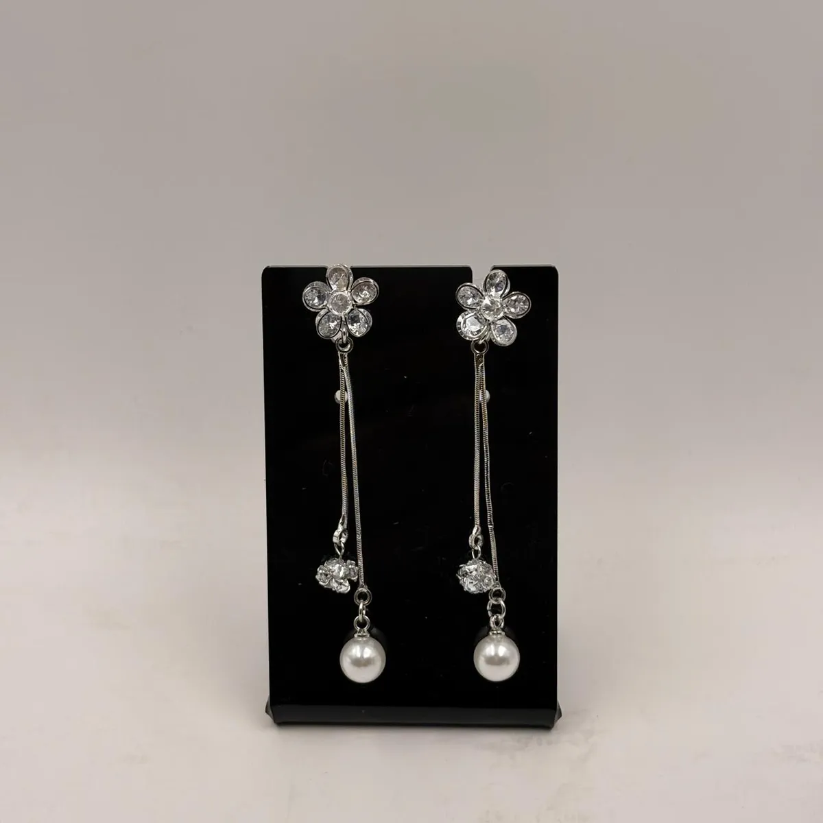 Elegant Floral Pearl Drop Earrings – Artificial Jewellery for Women