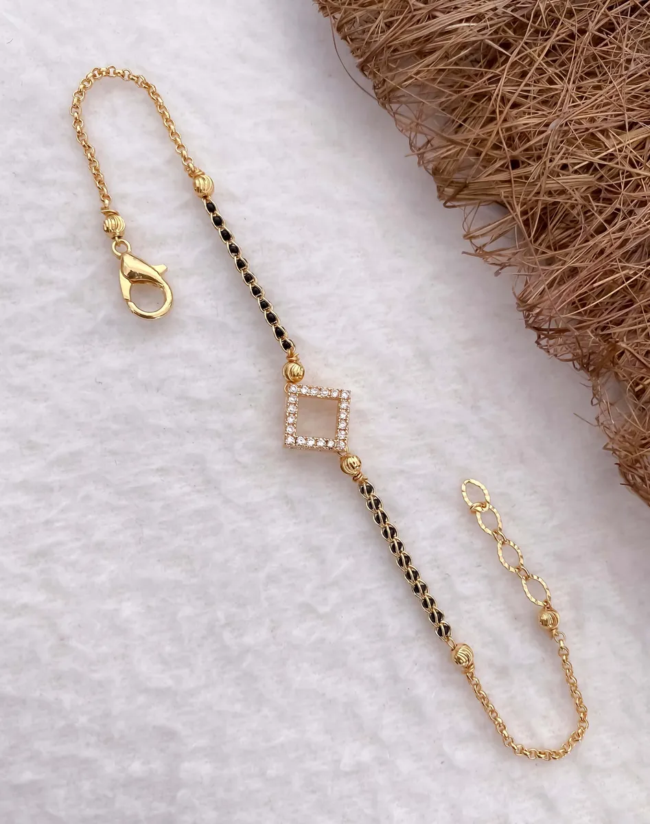 Radiant Square Charm Mangalsutra Bracelet