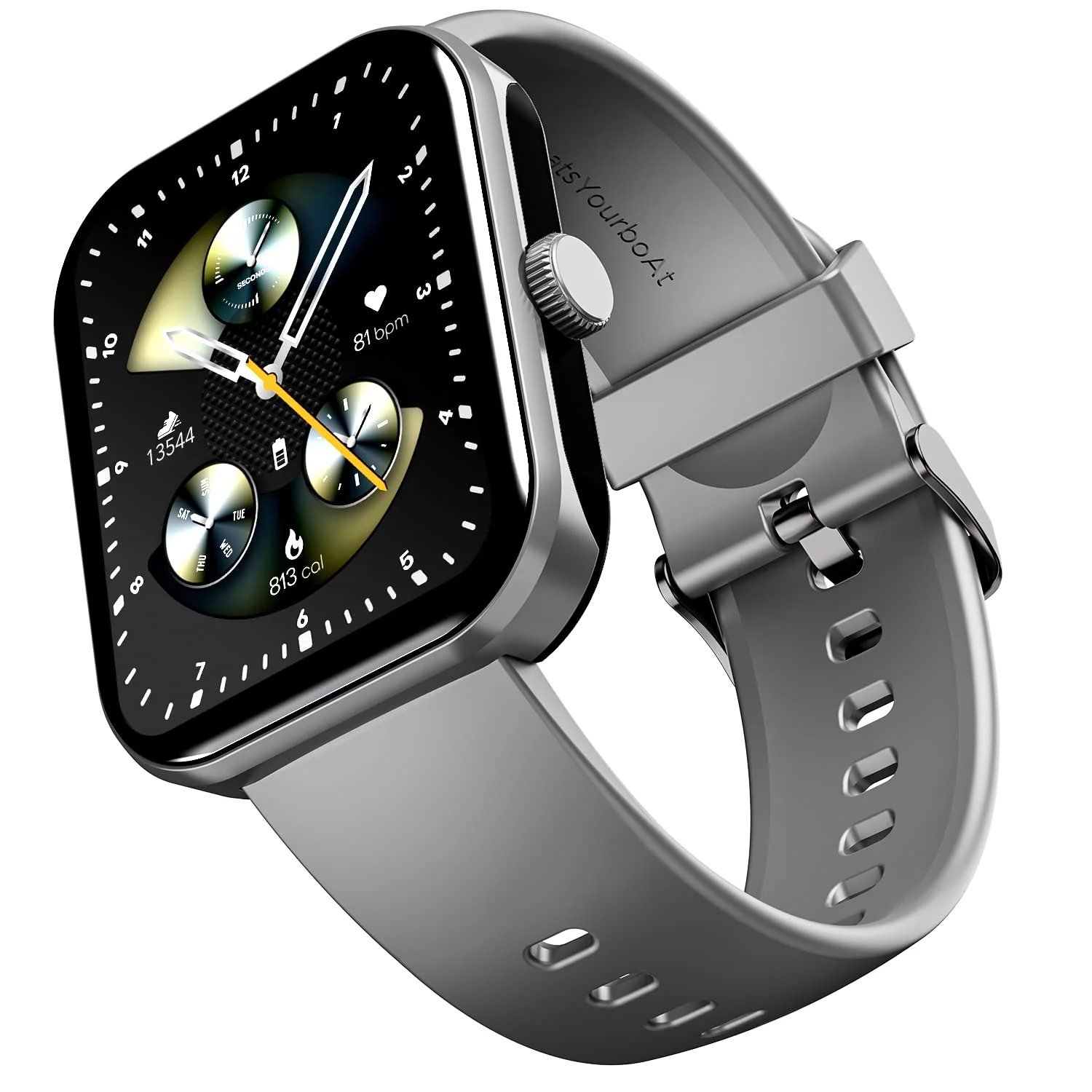 boAt Ultima Call Max Smart Watch with 2" Big HD Display, Advanced BT Calling, 100+ Sports Modes, 10 Days Battery Life, Multiple Watch Faces, IP68, HR & SpO2, Sedentary Alerts(Cool Grey)