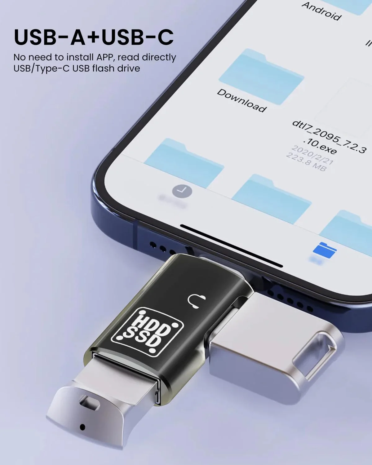 Verilux® USB 3.0 to Type C Adapter Fast Data Transfer OTG Dual Type C to USB Female Converter for iPhone 15/15 Pro/15 Pro Max/15 Plus MacBook Laptop USB Flash Drive Headphone - image 4