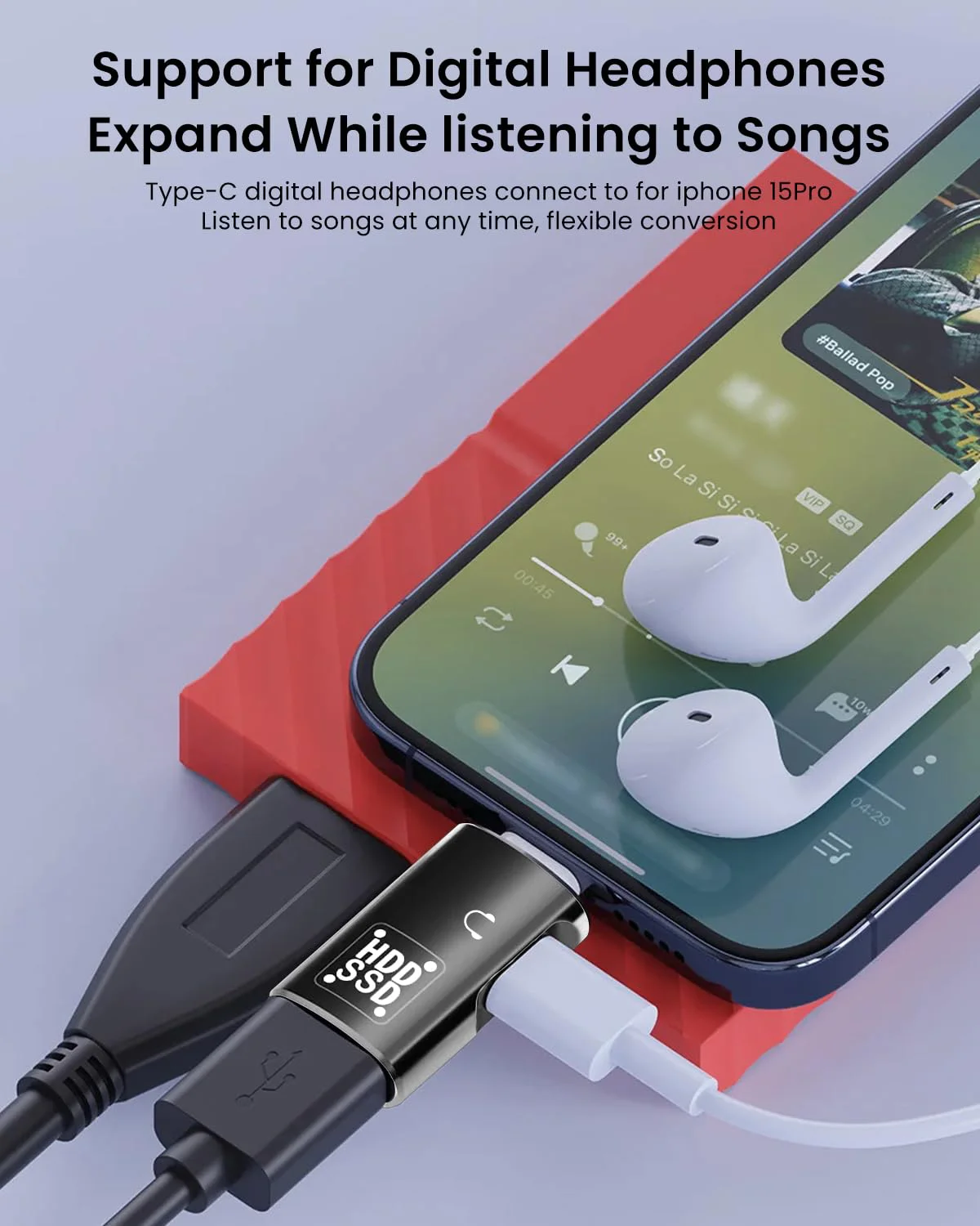 Verilux® USB 3.0 to Type C Adapter Fast Data Transfer OTG Dual Type C to USB Female Converter for iPhone 15/15 Pro/15 Pro Max/15 Plus MacBook Laptop USB Flash Drive Headphone - image 5