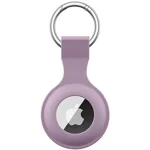 Tobfit AirTag Case for Apple AirTag (Machine Not Included), AirTags Holder, AirTag Keychain with Key Ring, Silicone Anti-Scratch Protective Cover for Apple AirTags Case Accessories (Purple)