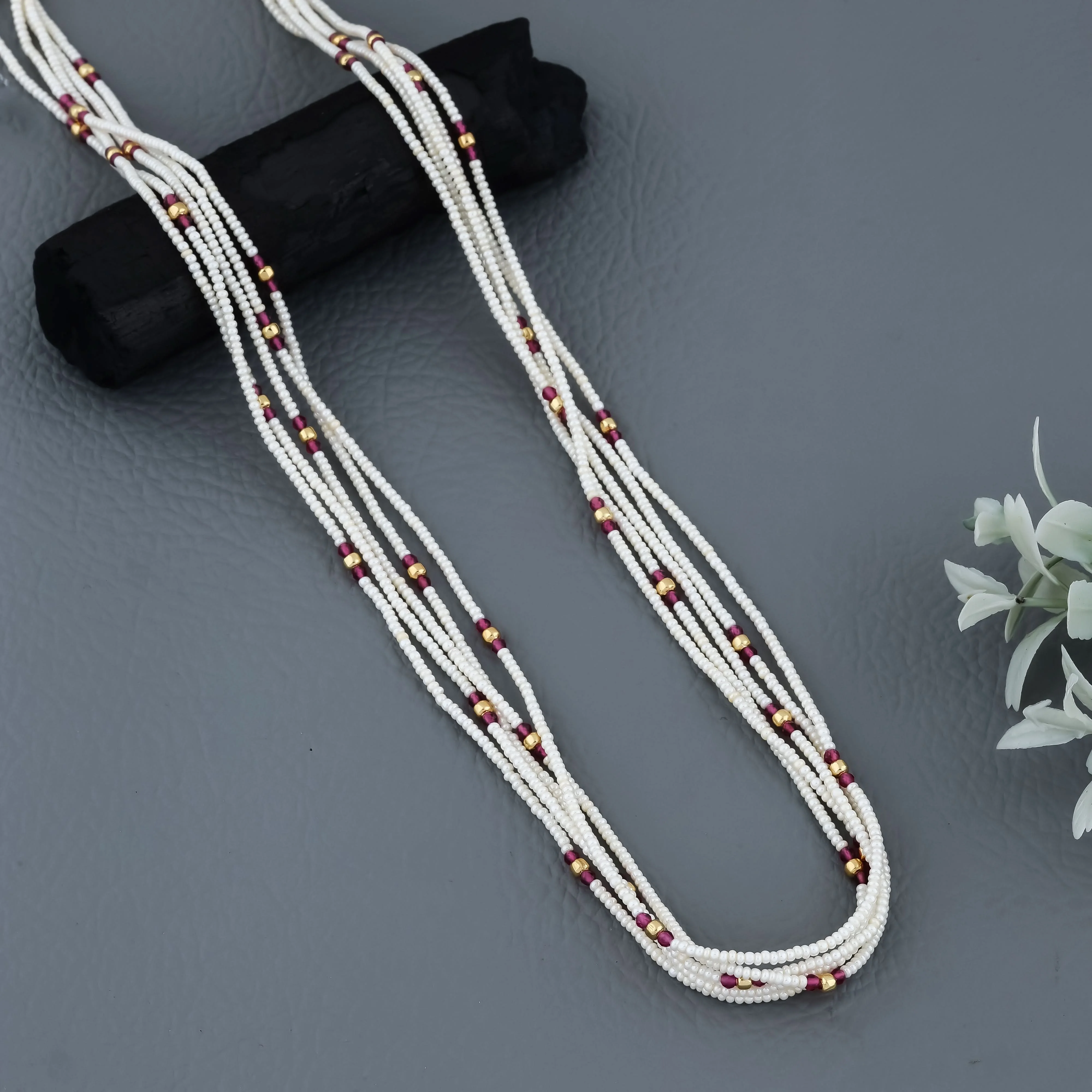 Cristal Fancy 5 Line Mala Length 18 Inch