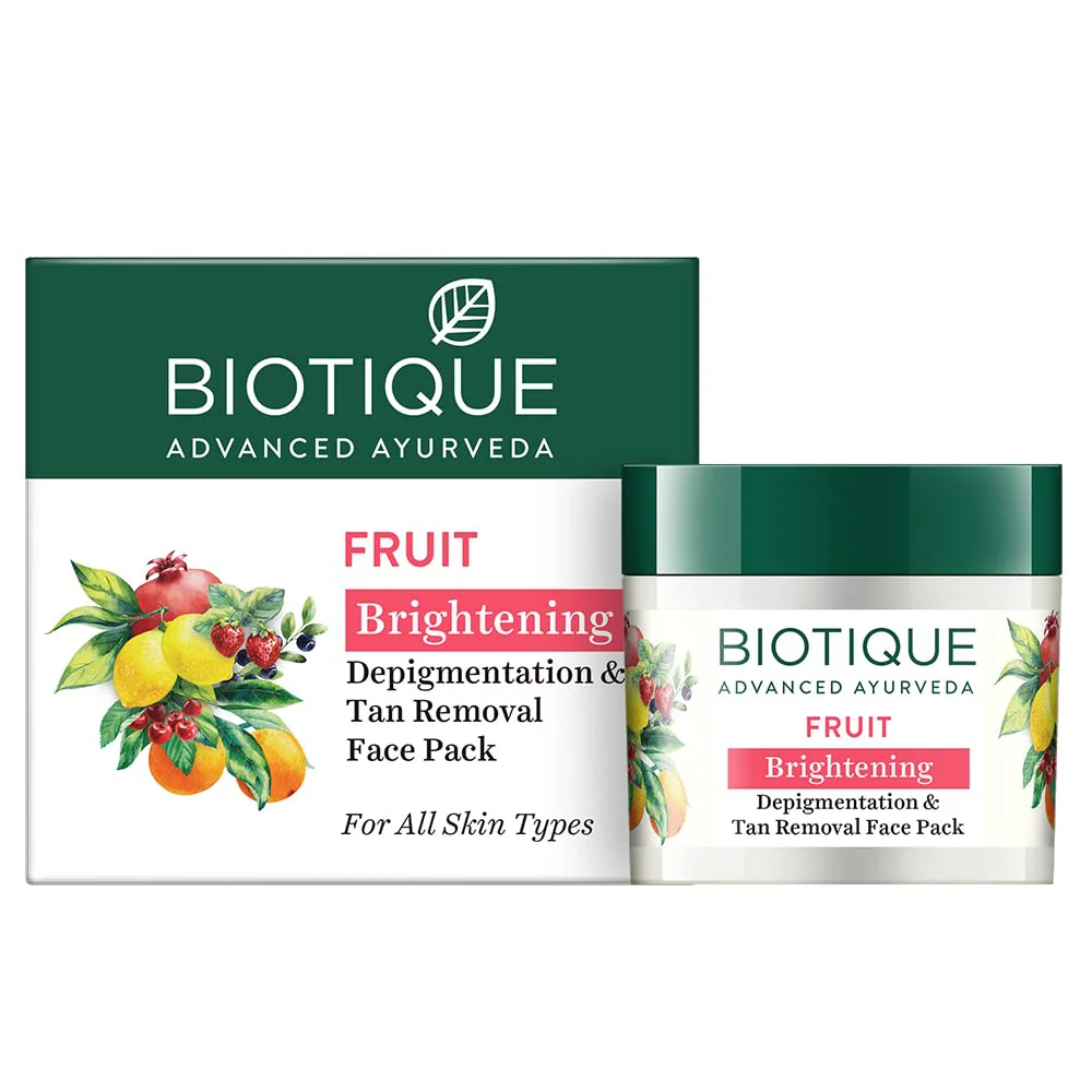 Biotique Fruit Brightening Depigmentation & Tan Removal Face Pack For All Skin Types, 75gm