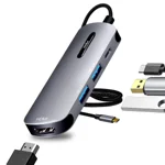 Verilux® USB C HUB 4 in 1 USB C to HDMI Adapter with 4K@30Hz HDMI, 2.0/3.0 USB Adapter Multiple Port, PD 100W & USB C Data Port USB Type C Hub for Laptop, MacBook Pro Air 20CM USB Hub Long Cable