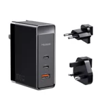 iEDS GaN 100W USB C Mini Charger 3 in 1 Multi 20W 30W 45W 65W 95W Compatible PD Charger Laptop USB Fast Charging Type C Adapter 100W Gan Charger (Black) (Cable not Included)