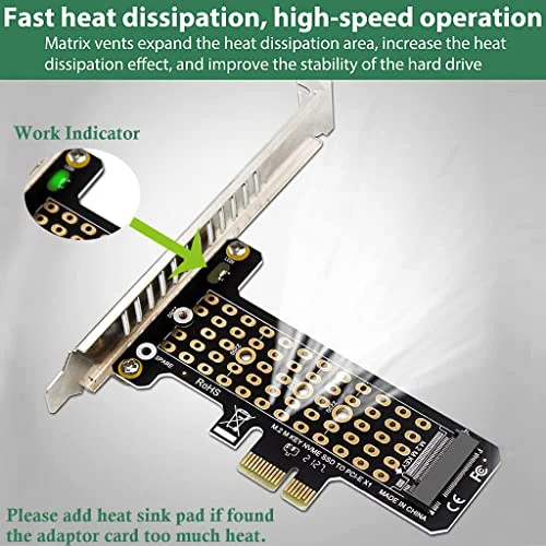 Verilux® NVMe Adapter, M.2 PCIE 4.0 x1 Adapter, M.2 NVME to PCIE 4.0 Adapter Card for M.2 (M Key) 2230, 2242, 2260, 2280 Size M.2 NVME SSD, Support PCIe x1 x4 x8 x16 Slot, Adapter Graphic Card - image 4