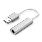 Verilux® USB Sound Card USB to 3.5mm Jack Audio Adapter USB External Stereo Sound Adapter Splitter Converter for Windows and Mac, Linux, Compatible with PS4, Headset