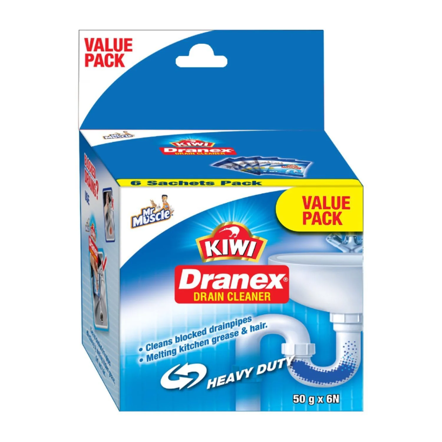 KIWI Dranex Drain Cleaner 50g*6N