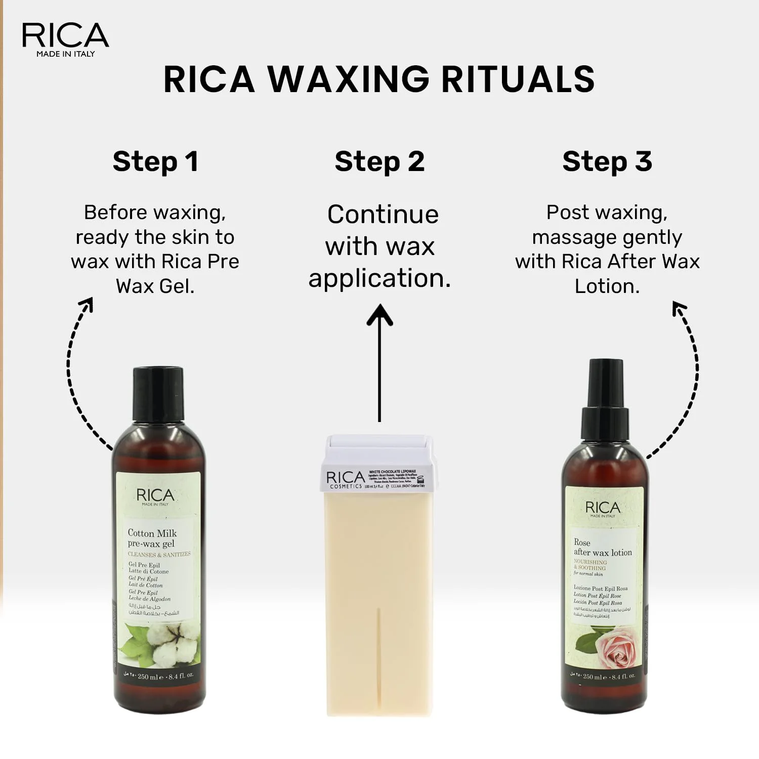 RICA Wax White Chocolate Roll-On Wax Kit For Women(Set Of 4 Refill Wax) 100 Ml - image 4
