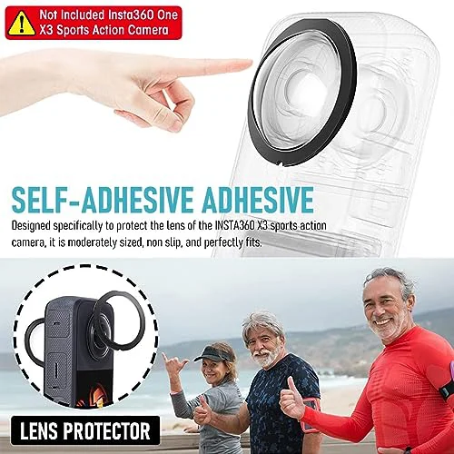 Verilux® 2Pcs HD Lens Cover for Insta360 One X3 Camera, Insta 360 One x3 Phone Lens Cap Camera Lens Protector, Dust Proof Anti-Scratch Protective Cover, Not Included Insta360 One X3 Camera - image 4