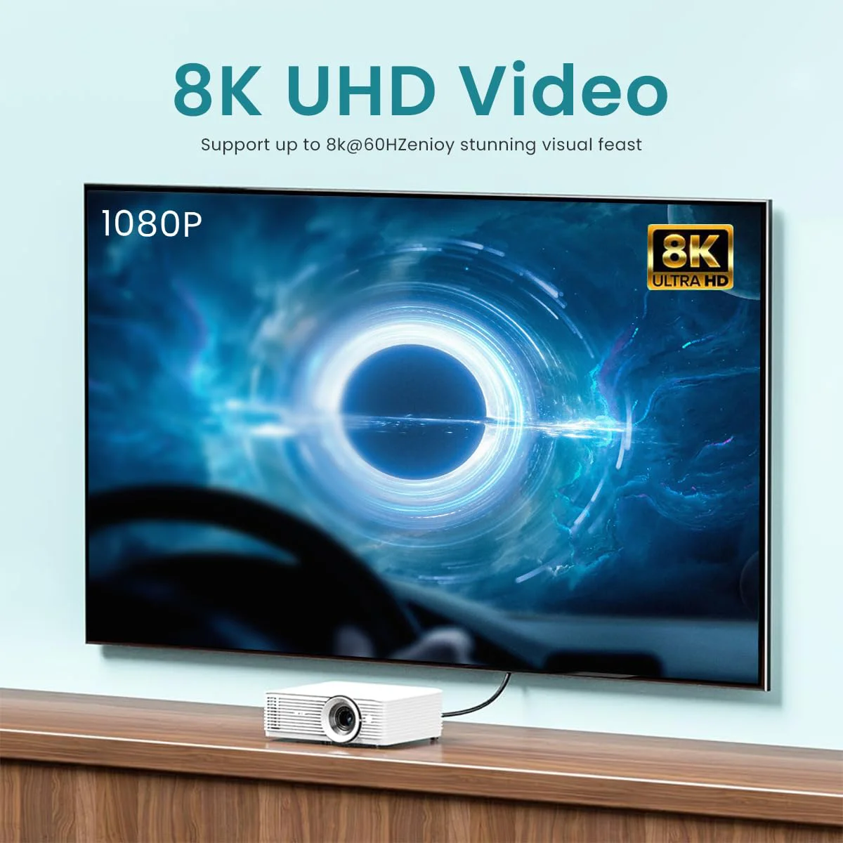 Verilux® HDMI to HDMI Adapter 8K, HDMI 2.1 Female to Male Connector Extension Adapter Support 8K@60Hz / 4K@120Hz 48Gbps UHD 2160P 1080P 3D, HDR, ARC for Laptop, PC, Monitor, Roku TV - image 4