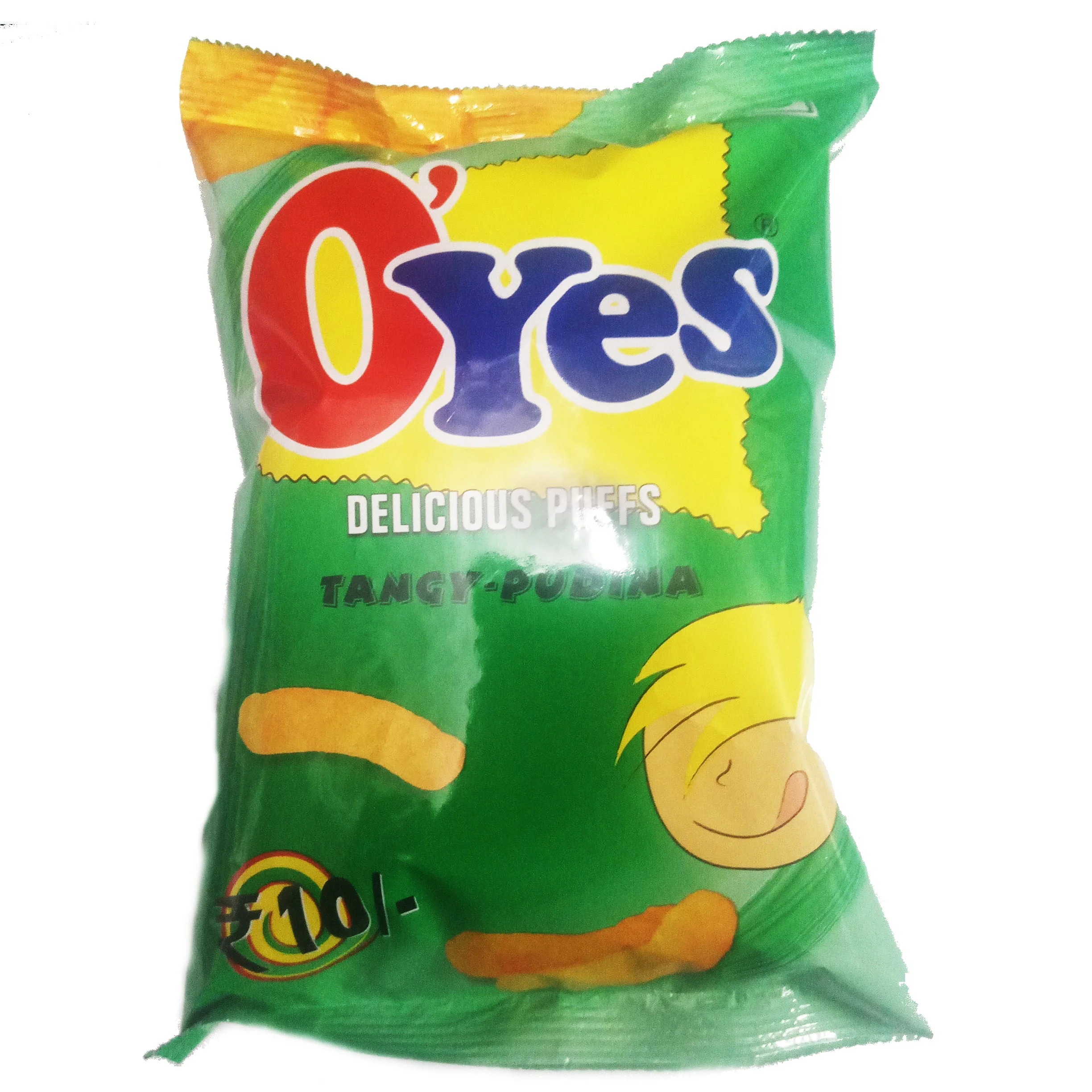 50x O'Yes Delicious Puffs Tangy-Pudina, 40g each (Pack of 50) - image 1