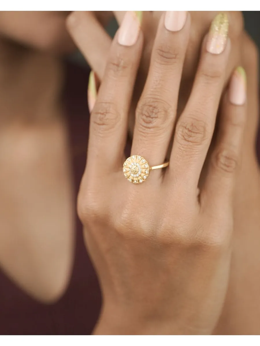 Fancy High Gold Plated Adjustable Ring