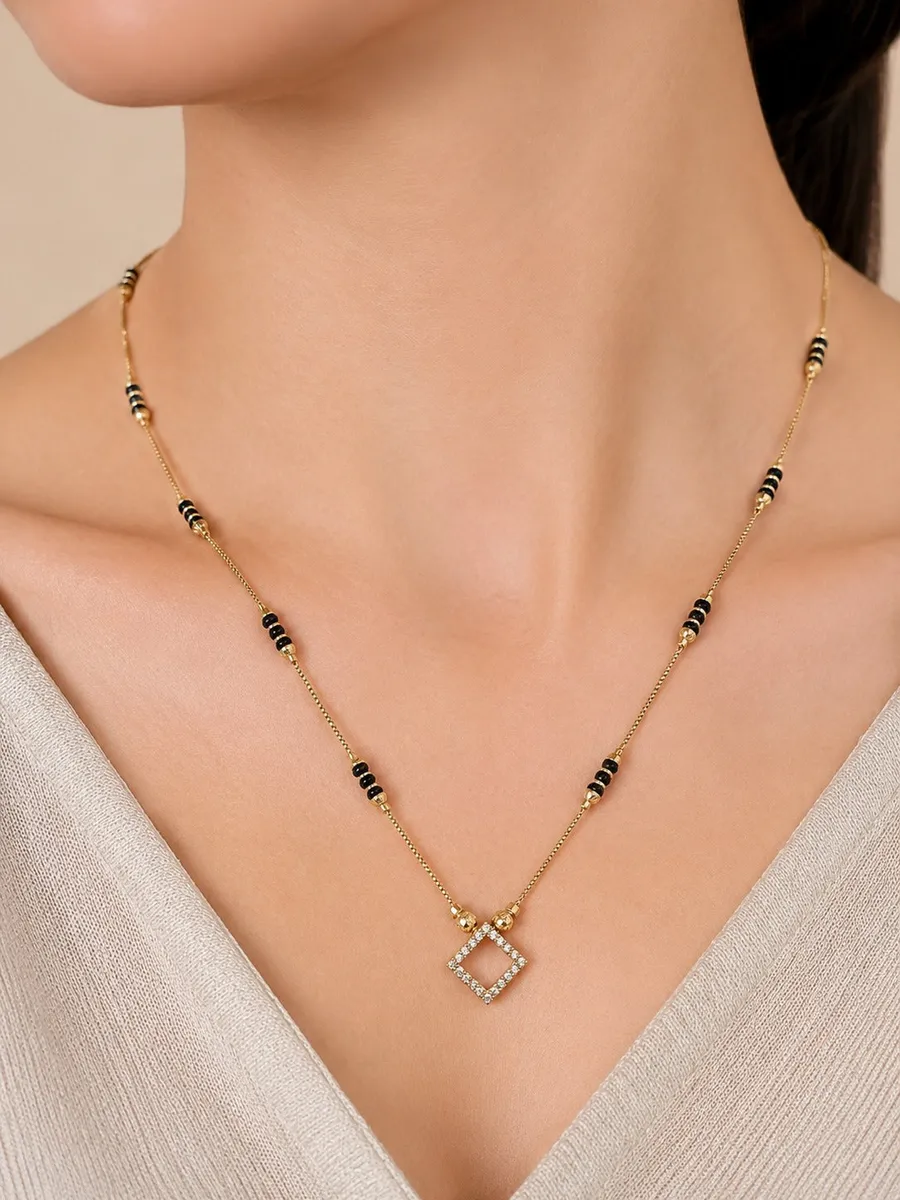 Buy 1 Get 1 Free - Golden Square Glow Mangalsutra