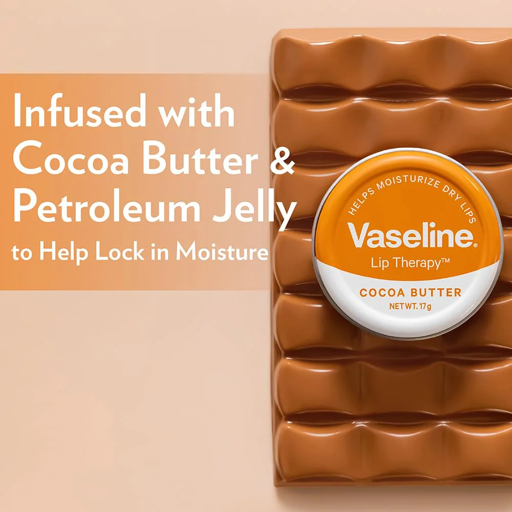 Vaseline Lip Tins Cocoa Butter, 17g | Infused with Cocoa Butter for Hydration & Glossy Shine - image 5