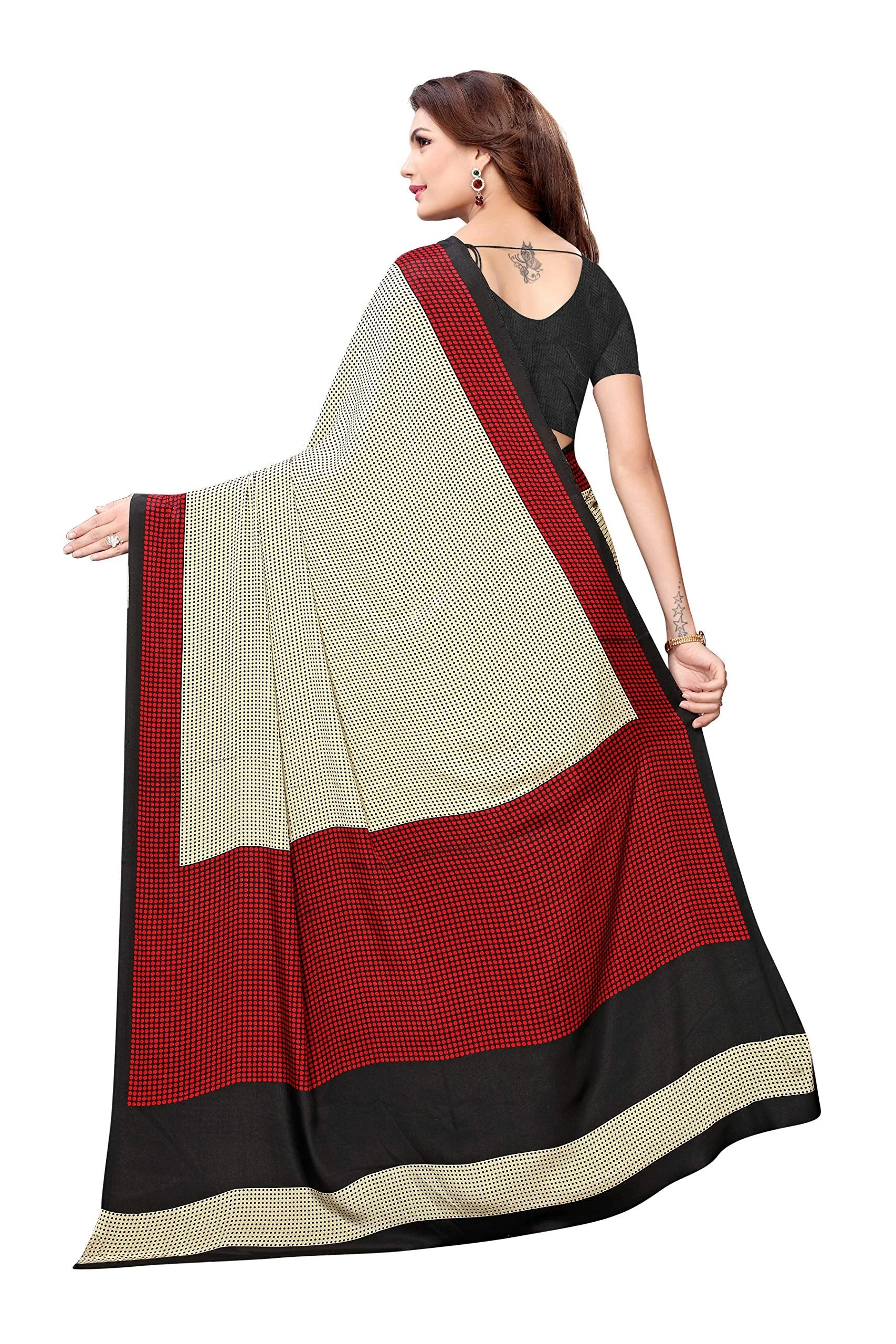 Shubhisha Fashion Art Silk with Blouse Piece Saree (Sahara-Black Free Size) - image 3