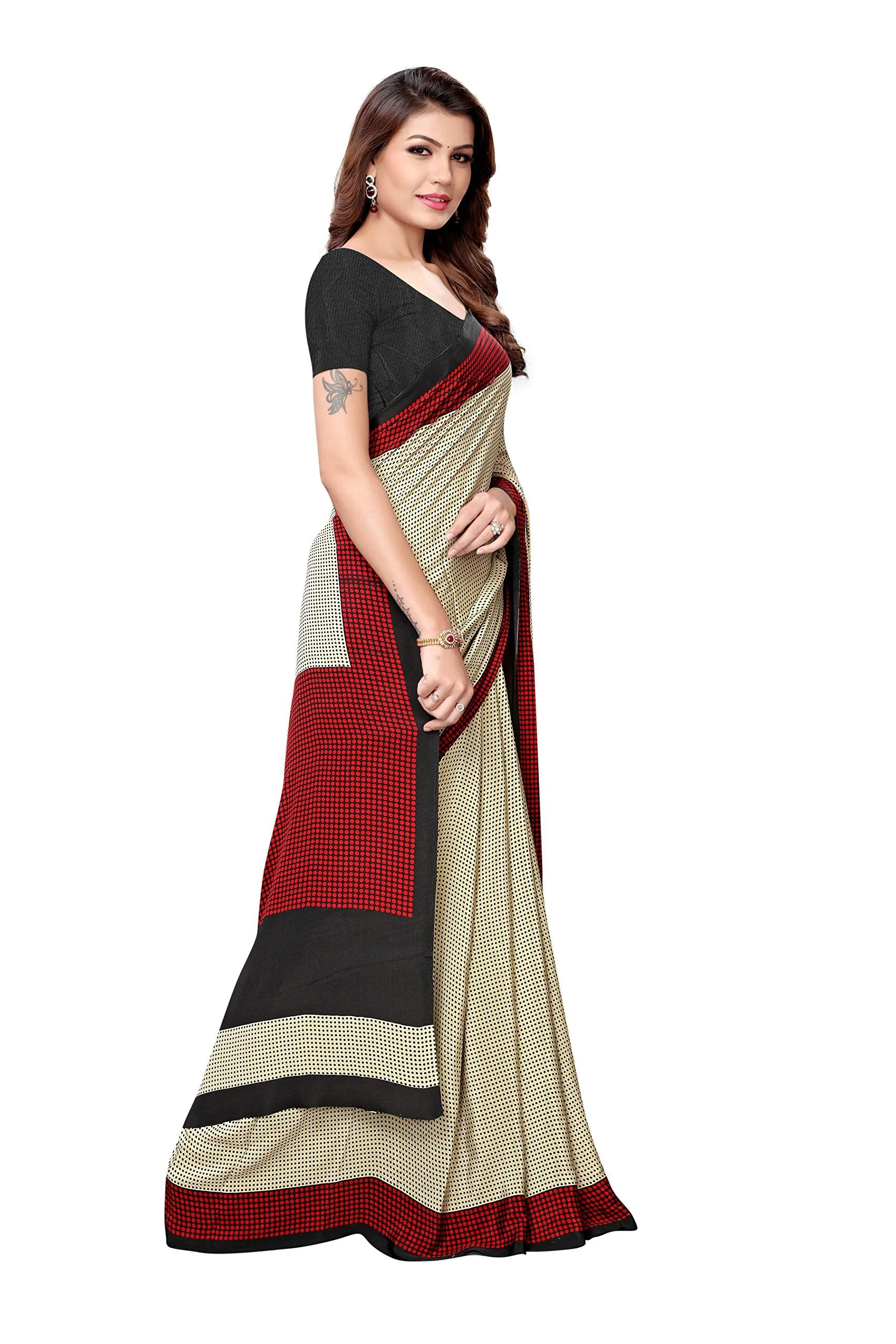 Shubhisha Fashion Art Silk with Blouse Piece Saree (Sahara-Black Free Size) - image 4